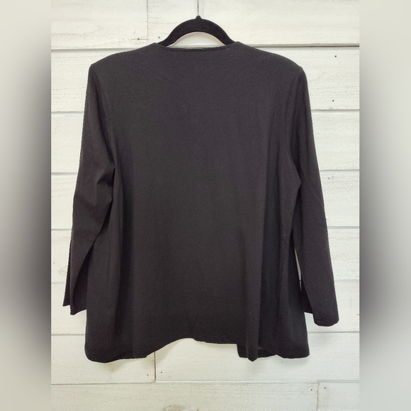 Bob Mackie black open front cardigan - Picture 3 of 8